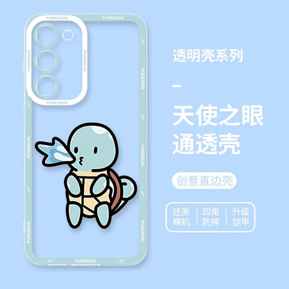 Japan Cartoon Pokemon Simple Cute Drawing | Pikachu Gible Bulbasaur Squirtle Snoriax Psyduck Jigglypuff Charmander - Phone Case Samsung Galaxy S26 S25 S24 S 23 S22 S21 FE Ultra Edge