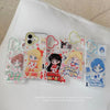 Japanese Cartoon Sailor Moon Gittler Colour Clear Case Version | Sailor Moon Mercury Mars Jupiter Venus - Phone Case Samsung Galaxy S26 S25 S24 S23 S22 S21 FE Ultra Edge