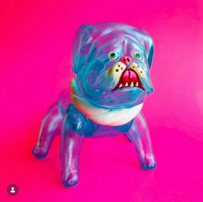 Japan Artist Dehara | Tosa Dog Inu Transparent Sky Blue Version - 50pcs Limited Worldwide Sofubi Figure Soft Vinyl Rare