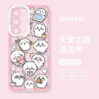 Japanese Cartoon Chiikawa Daily Emo Version | Chiikawa Hachiware Usagi Momonga - Phone Case Samsung Galaxy S26 S25 S24 S23 S22 S21 FE Ultra Edge