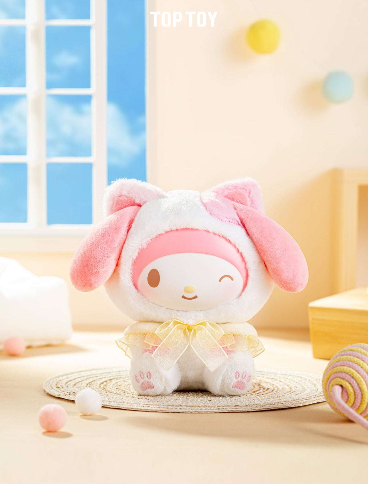 TopToy Sanrio Characters Play with Kittens | Hello Kitty My Melody Kuromi Cinnamoroll Pompompurin Pochacco Pastel Cat - Collectable Toys Mystery Blind Box