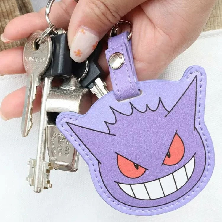 Japan Pokemon Leather Keychain | Pikachu Ditto Genger Key Holder - Kawaii Item Cute Accessories