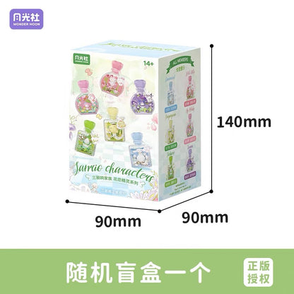 Sanrio Characters The Flower Angel in Perfume Bottle | Hello Kitty My Melody Kuromi Cinnamoroll Pompompurin Pochacco - Building Blocks Toy Collectable Mystery Blind Box with LED Light