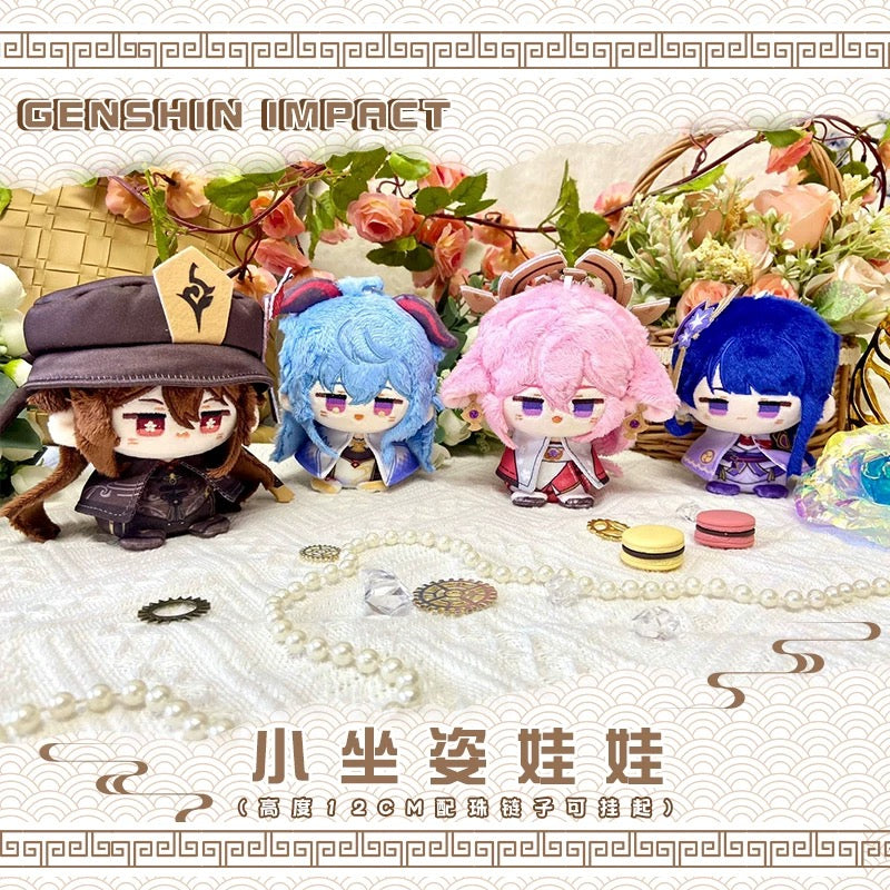 Game Character Genshin Keychain | Yae Miko Raiden Shogun Ganyu Hu Tao Cute Kawaii 12cm Doll - Cute Kawaii Item