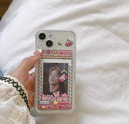 Japanese Cartoon Pink Monster Star kabi Photo Holder iPhone Case PLUS X 11 12 13 14 15 Pro Promax