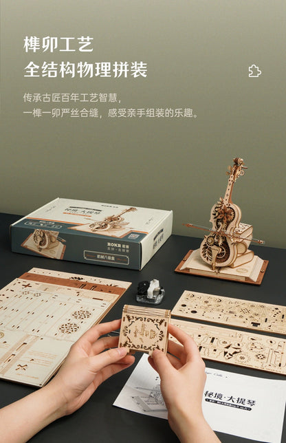 Craft Kits Wooden Music Box | Magical Cello - DIY Handmade Mini World Miniature Gift