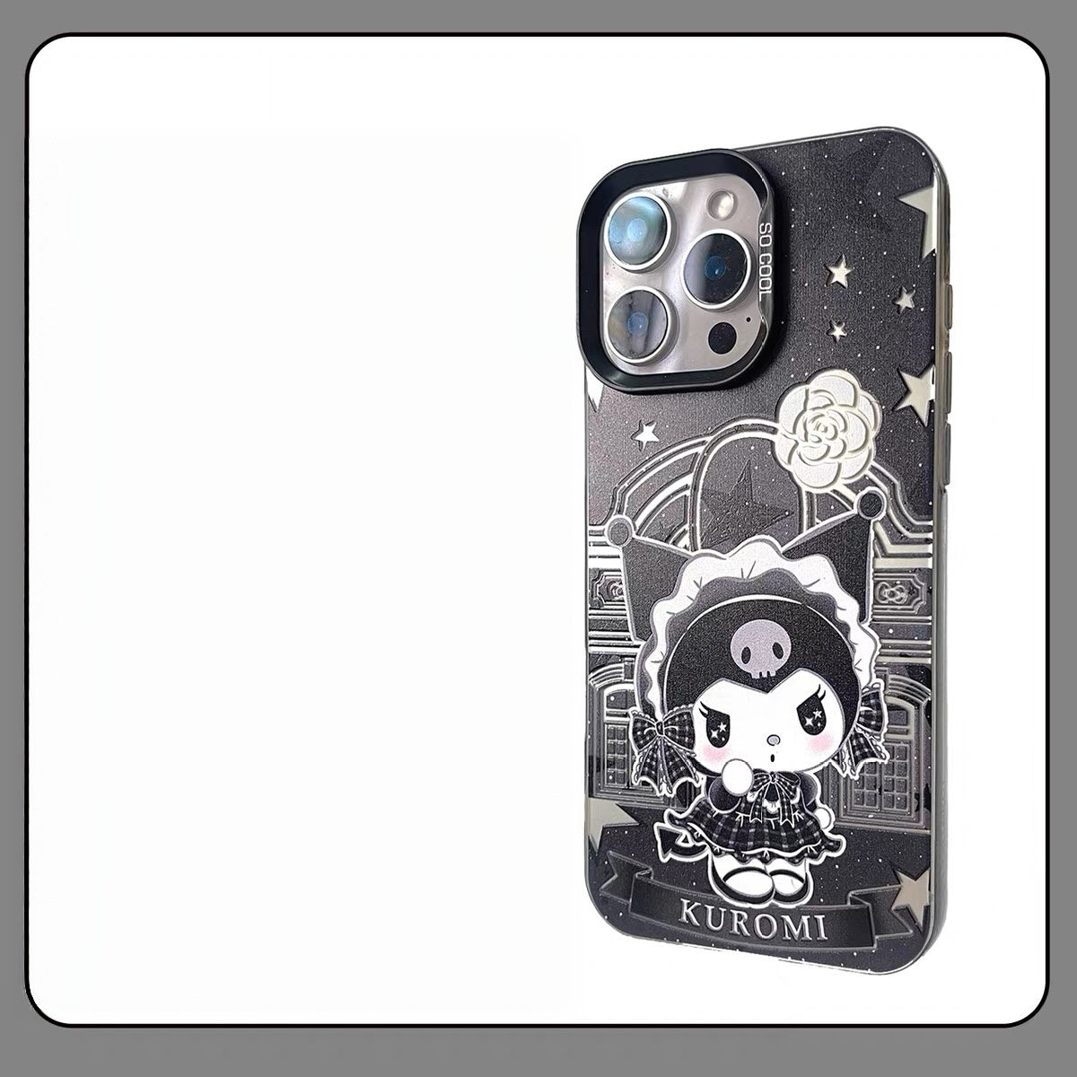 Japanese Cartoon Sanrio Black Winter Classic Dress Up Laser Case | Hello Kitty Little Twin Stars My Melody Kuromi Cinnamoroll Hangyodon Bad Badtz Maru 7 Styles - Phone Case Samsung Galaxy S26 S25 S24 S23 S22 S21 FE Ultra Edge