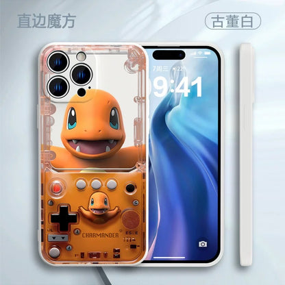 Japan Cartoon Pokemon Fun 3D Print Game Console Version Colour Silicone Case | Pikachu Bulbasaur Squirtle Charmander Psyduck Jigglypuff Eevee Gengar -  iPhone Case PLUS SE2 XS XR X 11 12 13 14 15 16 16e 17 17e Pro Promax 12mini 13mini