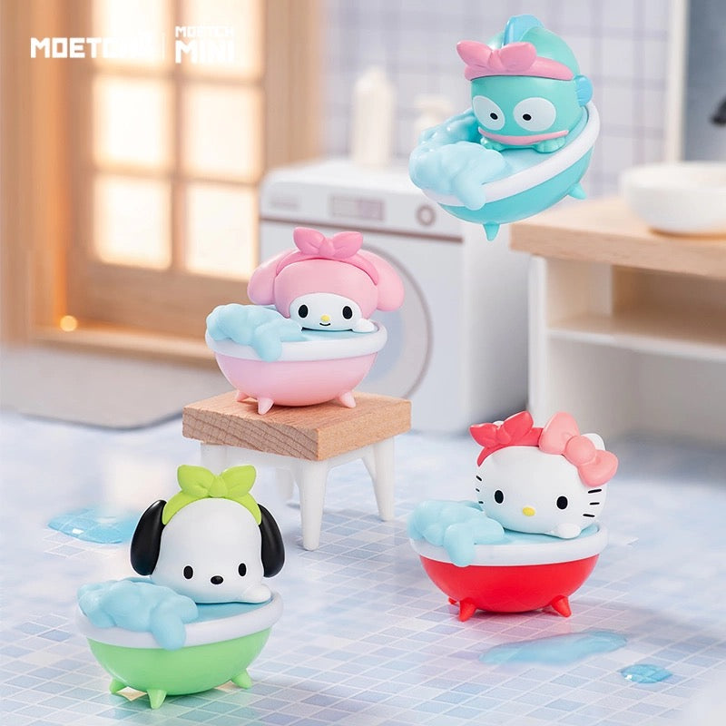 Sanrio Characters Sweet Bathing Time with Blister Mini Series | Hello Kitty Kuromi Cinnamoroll Pompompurin Pochacco Hangyodon - Kawaii Collectable Toys Toy Collection