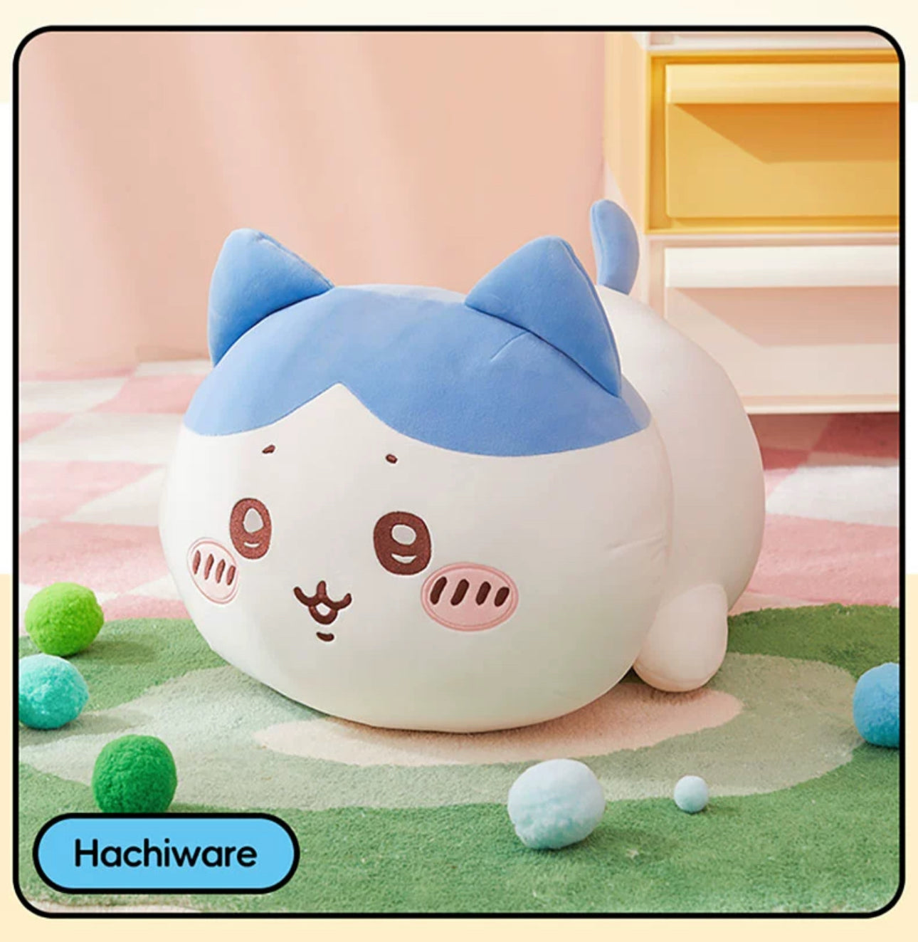 ChiiKawa X Miniso | ChiiKawa Hachiware Usagi Giant Laying Down Doll - Kawaii Doll Plush Cute Doll Decoration