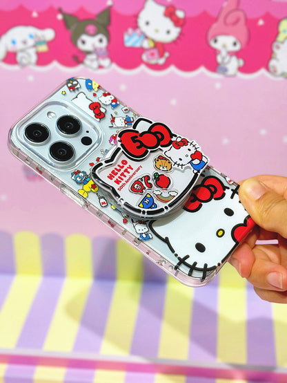 Japanese Cartoon Sanrio with friends Hello Kitty 50th Anniversary Mobile Phone Airbag Holder - Kawaii items Phone Cute Accessories