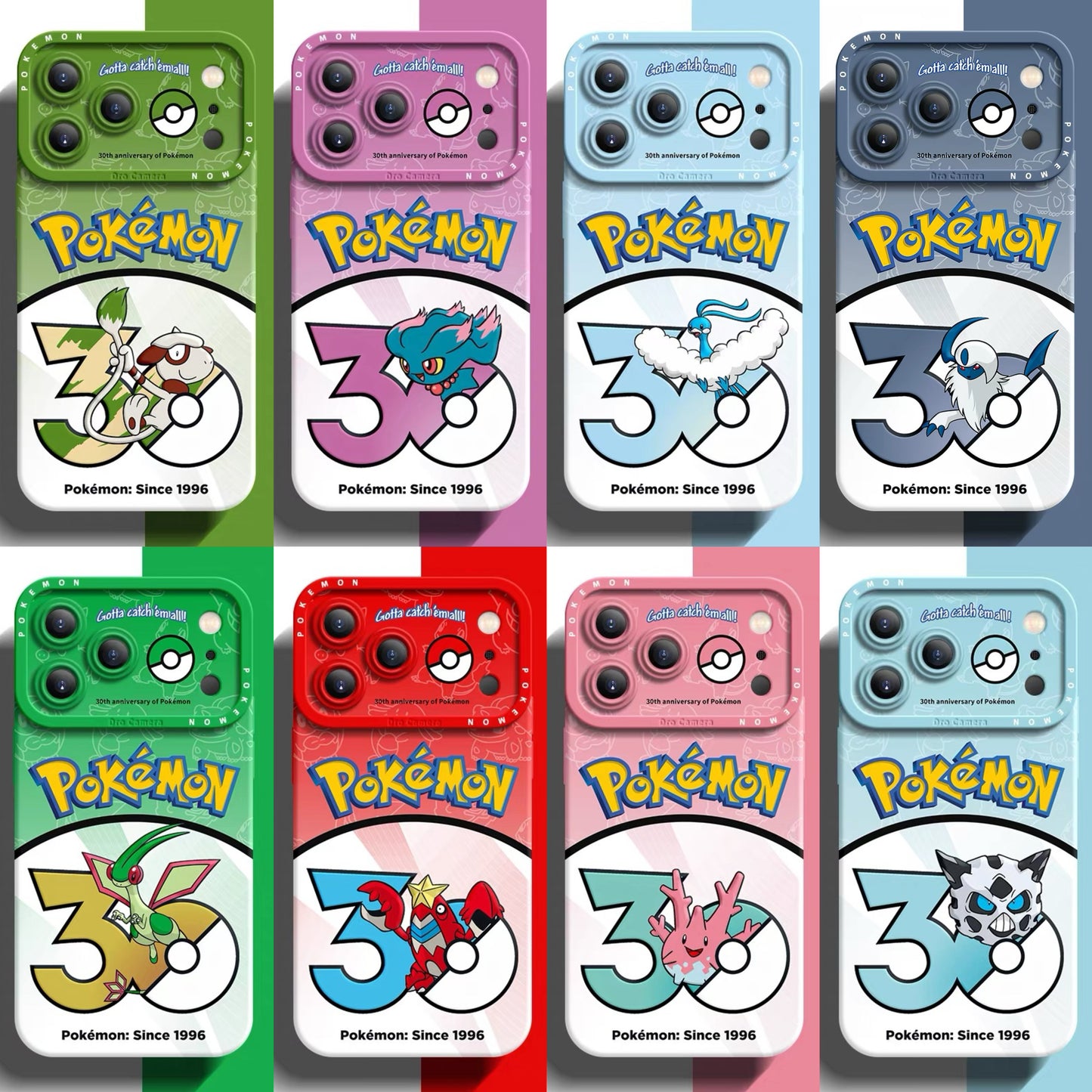 Japanese Cartoon Pokemon Silicone Case Pokemon 30 Anniversary Version Part14 | Smeargle Misdreavus Altaria Absol Flygon Crawdaunt Corsola Glalie 8 Styles - Phone Case Samsung Galaxy S26 S25 S24 S23 FE Ultra Edge