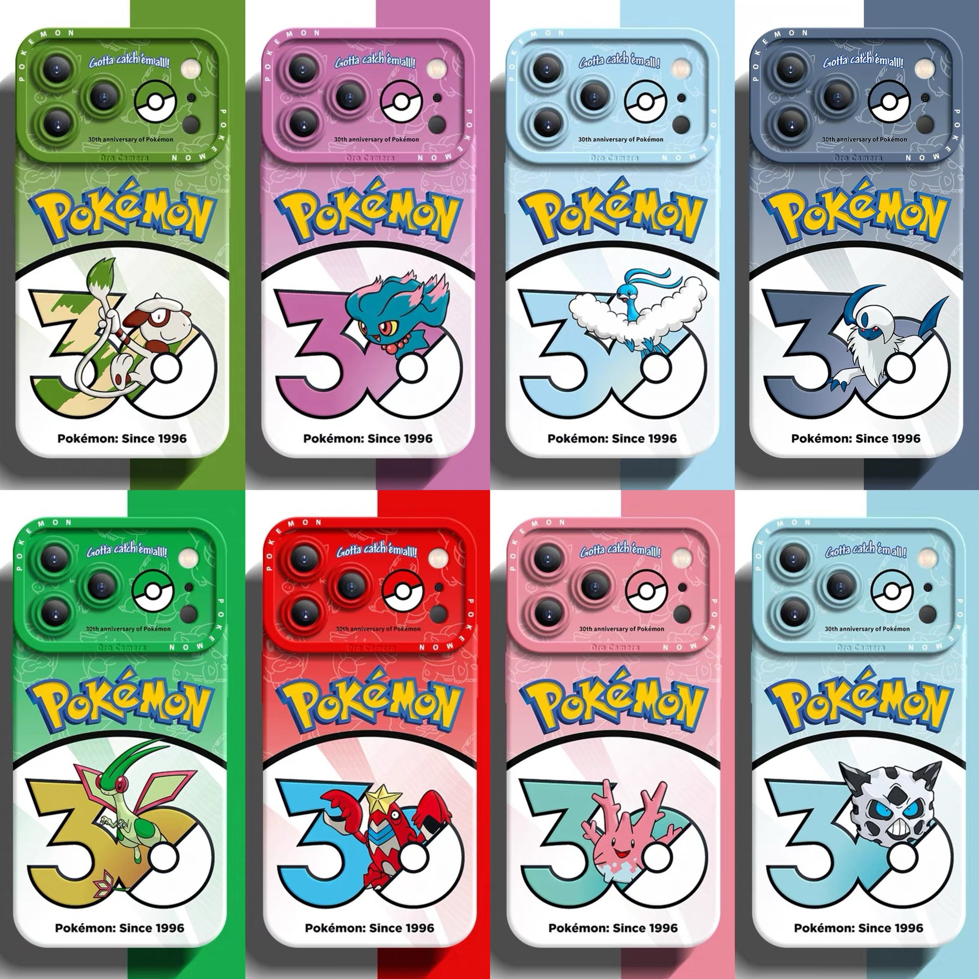 Japanese Cartoon Pokemon Silicone Case Pokemon 30 Anniversary Version Part14 | Smeargle Misdreavus Altaria Absol Flygon Crawdaunt Corsola Glalie 8 Styles - Phone Case Samsung Galaxy S26 S25 S24 S23 FE Ultra Edge
