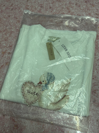 Korean Fashion Cute Animals Style T-Shirt Series | Vintage Pearl Dove - Kawaii Fashion Items