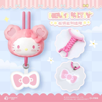 Sanrio Characters Plush Bear Series Lanyards Mobile Holder | Hello Kitty My Melody Kuromi Pompompurin Pochacco - Kawaii Item Cute Accessories