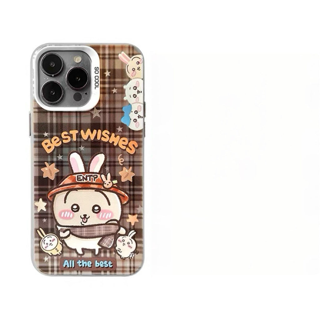 Japanese Cartoon ChiiKawa Best Wishes Winter Laser Case | ChiiKawa Hachiware Usagi Momonga - iPhone Case 11 12 13 14 15 16 16e 17 17e Pro Promax