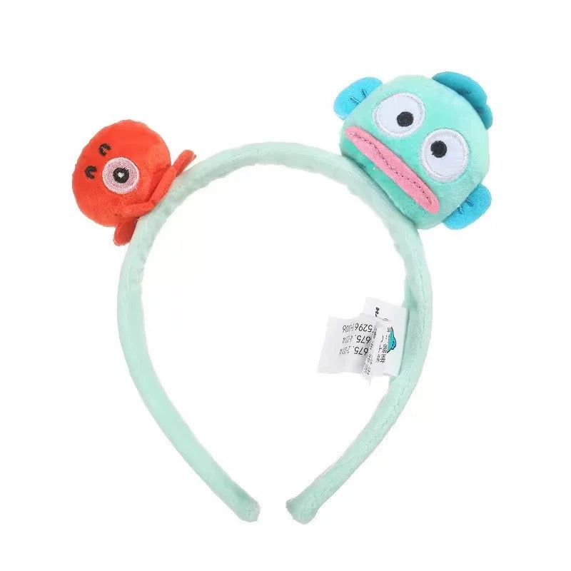 Sanrio Hangyodon with friends Plush Head Headband and Hair Accessory Outfits