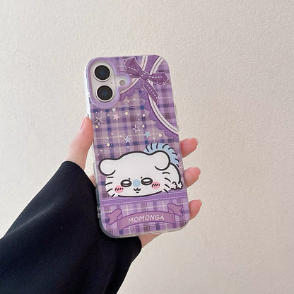 Japanese Cartoon ChiiKawa Go Round Laser Case | Merry Go Round with Chiikawa Hachiware Usagi - iPhone Case Plus SE2 11 12 13 14 15 16 16e 17 17e Pro Promax 12mini 13mini (副本)