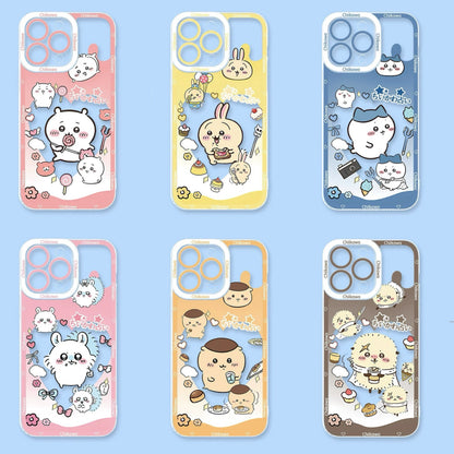 Japanese Cartoon Chiikawa Heart Shape Daily Version | Chiikawa Hachiware Usagi Momonga Kurimanju Rakko - iPhone Case PLUS SE2 XS XR X 11 12 13 14 15 16 16e 17 17e Pro Promax 12mini 13mini