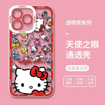 Japanese Cartoon Hello Kitty | Vintage Kitty Red Version - iPhone Case PLUS SE2 XS XR X 11 12 13 14 15 16 16e 17 17e Pro Promax 12mini 13mini