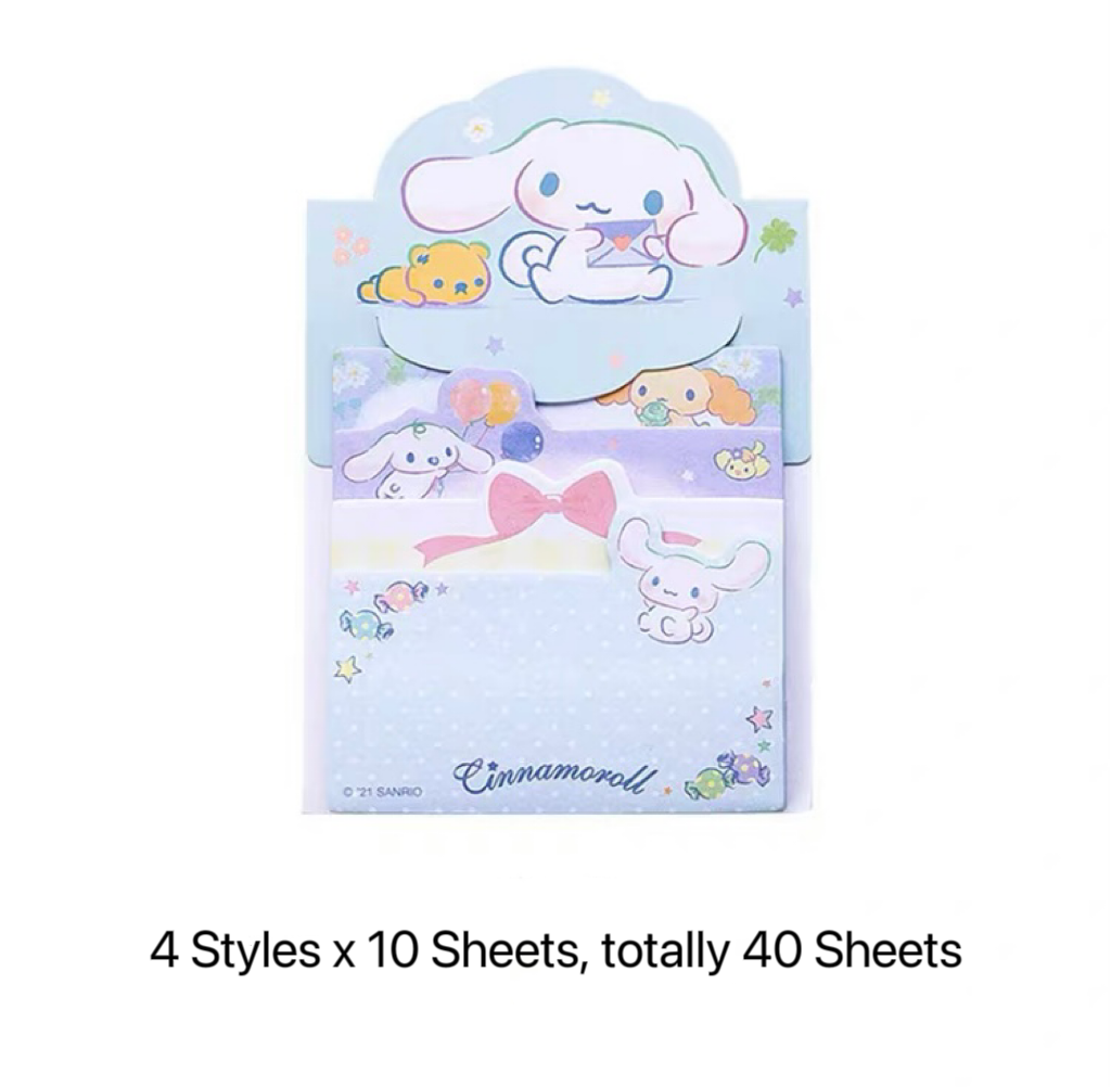 Sanrio Japan 4 Styles Mini Memo Pad | Hello Kitty Little Twin Stars My Melody Kuromi Cinnamoroll Pompompurin - 60Sheets KawaiiGiftLand