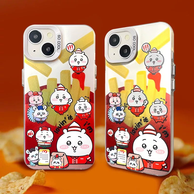 Japanese Cartoon ChiiKawa | Fast Food Waiter ChiiKawa Hachiware - iPhone Case 11 12 13 14 15 16 Pro Promax