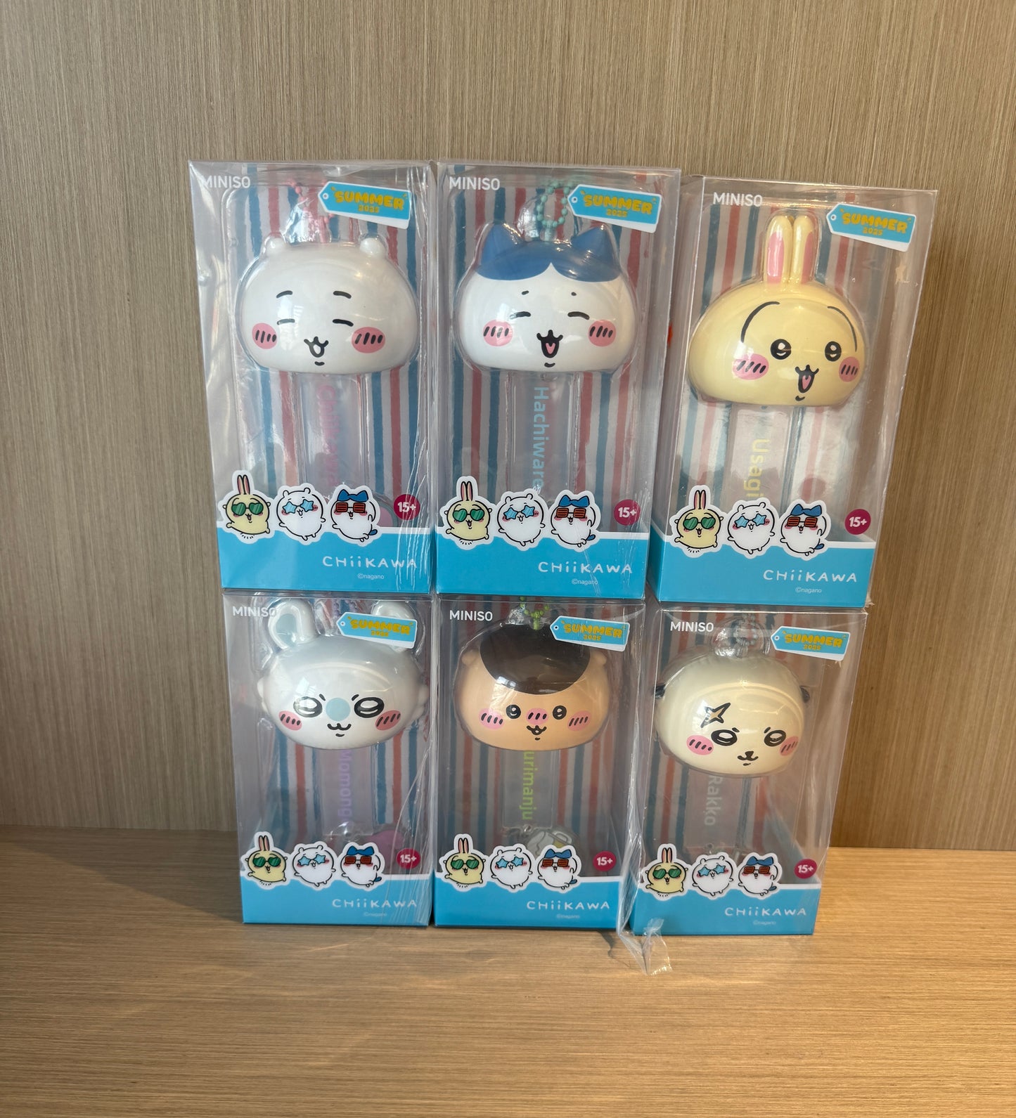 ChiiKawa X Miniso Hot Summer Series | ChiiKawa Hachiware Usagi Momonga Kurimanju Rakko Cute Plastic Doll Wind Chimes - Kawaii Items Room Decoration Doll