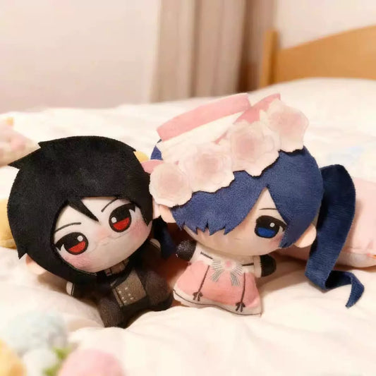 Japanese Anime Black Butler Kuro Shitsuji Keychain | Ciel Sebastian with Sound Cute Kawaii 10cm Nunu Doll - Cute Kawaii Item