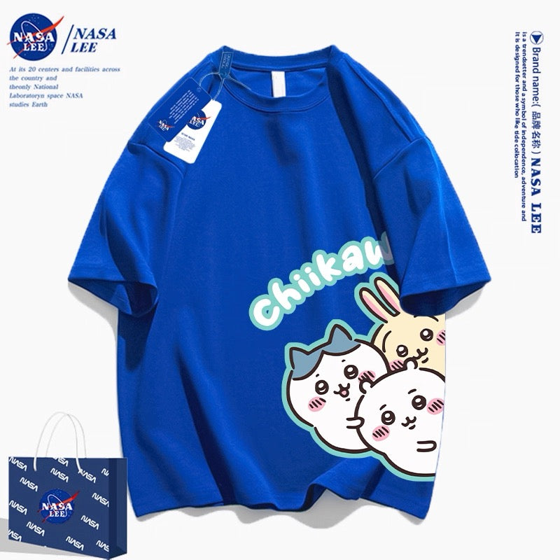 Japanese Cartoon ChiiKawa Casual Style T-Shirt Series | Chiikawa Hachiware Usagi Look at You Together 2 - Kawaii Fashion Items