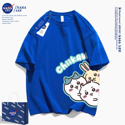 Japanese Cartoon ChiiKawa Casual Style T-Shirt Series | Chiikawa Hachiware Usagi Look at You Together 2 - Kawaii Fashion Items