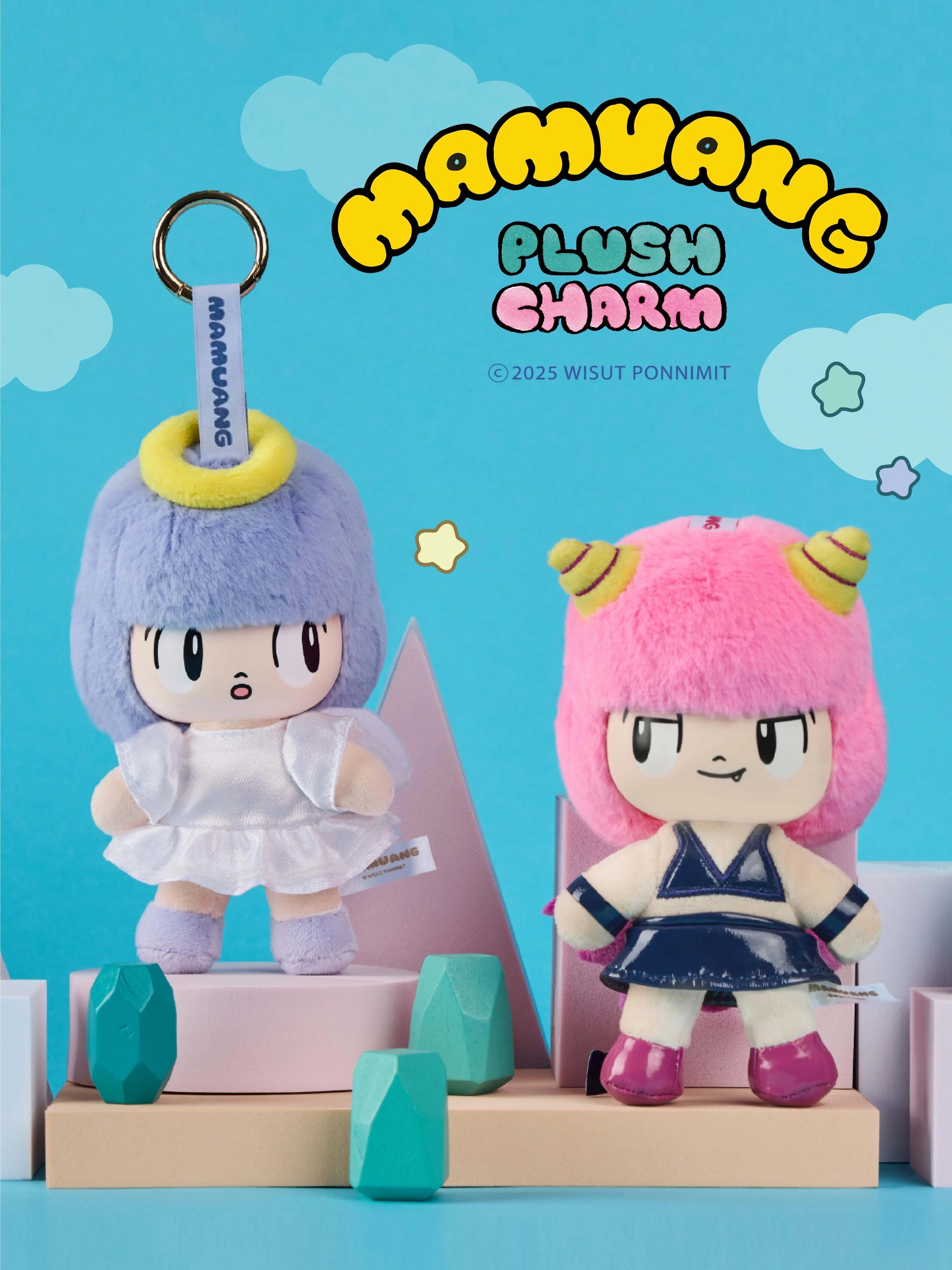 Mamuang Plush Charm | Plush Vinly Vintage Cute Girl - Collectable Toys Mystery Blind Box