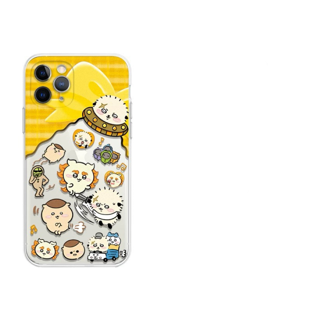 Japanese Cartoon ChiiKawa | Momonga Rakko Crab UFO Clear - iPhone Case 11 12 13 14 15 16 Pro Promax