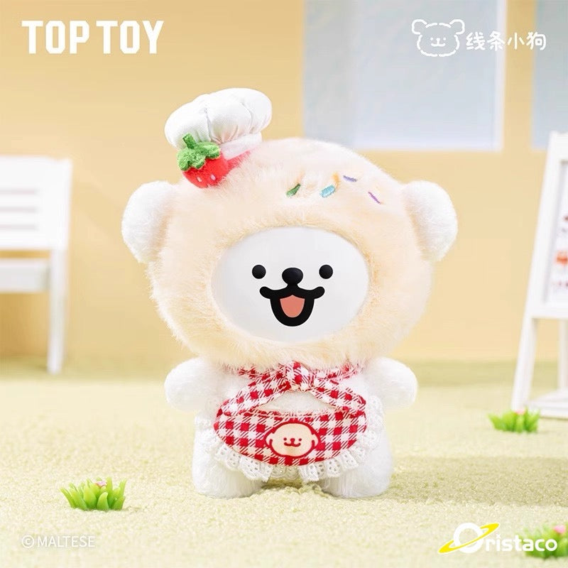 TopToy Maltese Puppy Happy Cafe Series | Vinyl Face Plush Doll - Collectable Toys Mystery Blind Box