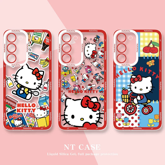 Japanese Cartoon Hello Kitty | Vintage Kitty Red Version - Phone Case Samsung Galaxy S26 S25 S24 S23 S22 S21 FE Ultra Edge