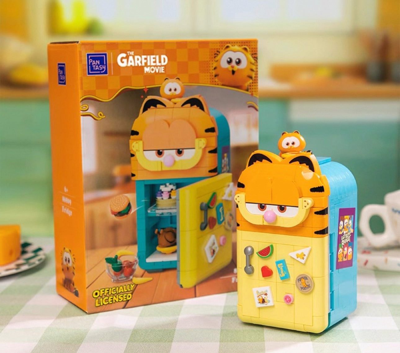 Pan Tasy x Garfield Family | Refrigerator - Lovely Cat Exotic Shorthair Building Blocks Toy Collections