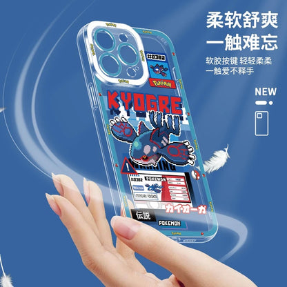 Japan Cartoon Pokemon Game Pixel Version | Ho-Oh Lugia Groudon Kyogre Entei Suicune Raikou Yveltal - iPhone Case PLUS SE2 XS XR X 11 12 13 14 15 16 16e 17 17e Pro Promax 12mini 13mini