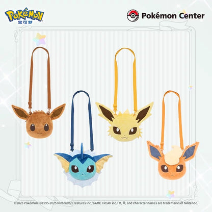 Japan Cartoon Pokemon Eevee Evolution Series Cute Plush Shoulder Bag | Eevee Vaporeon Jolteon Flareon Espeon Umbreon Leafeon Glaceon Sylveon - Evolve Anime Collectable Kawaii Item