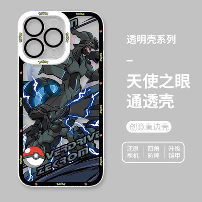 Japan Cartoon Pokemon Mega Evolution Anime | Dialga Kyurem Palkia Reshiram Zekrom - iPhone Case PLUS SE2 XS XR X 11 12 13 14 15 16 16e 17 17e Pro Promax 12mini 13mini