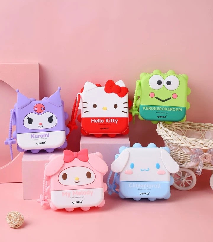 Japan Sanrio Silicone Square PopBoom Purse Bag | Hello Kitty My Melody Kuromi Cinnamoroll KeroKeroKeroppi  - Playful Coin Bag Can put in Airpods EarPhone Children Gift