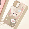 Say Hi 白い可愛い猫ぶら下がりiPhoneケース 11 12 13 14 Pro Promax