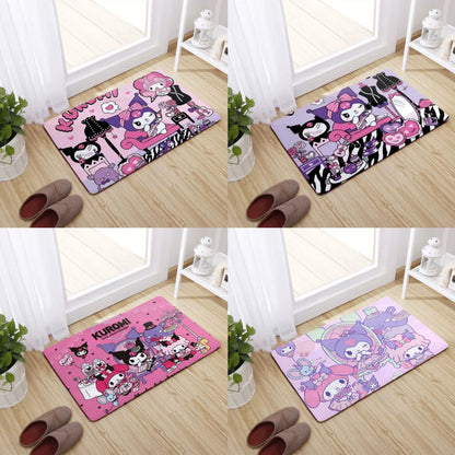 Japanese Cartoon Kuromi Soft Floor Mat | Sweet Party Room - Kawaii Room Decoration items Cute Things