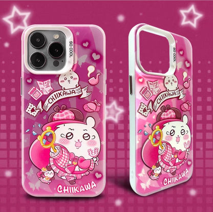 Japanese Cartoon ChiiKawa Detective Laser Case | ChiiKawa Hachiware Usagi Momonga - iPhone Case 11 12 13 14 15 16 16e 17 17e Pro Promax