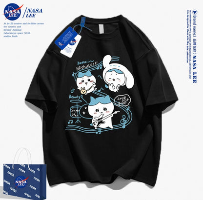Japanese Cartoon ChiiKawa Casual Style T-Shirt Series | Hachiware Play Music Cinnamoroll Outing - Kawaii Fashion Items