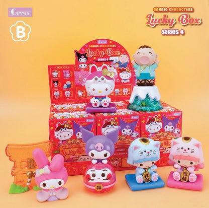 Sanrio Characters Vinly Figure Lucky Box | Series B Litte Twin Stars Meneki Lucky Cat - Kawaii Collectable Toys Mystery Blind Box