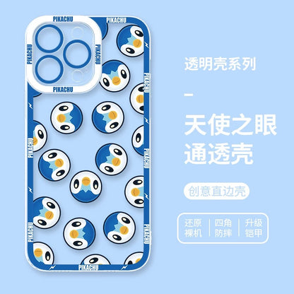 Japan Cartoon Pokemon Full Happy Face Verison | Piplup - iPhone Case 6 7 8 PLUS SE2 XS XR X 11 12 13 14 15 16 16e Pro Promax 12mini 13mini