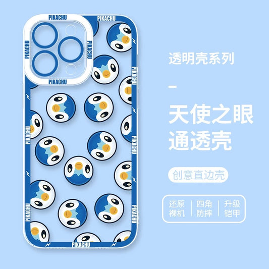 Japan Cartoon Pokemon Full Happy Face Verison | Piplup - iPhone Case 6 7 8 PLUS SE2 XS XR X 11 12 13 14 15 16 16e Pro Promax 12mini 13mini