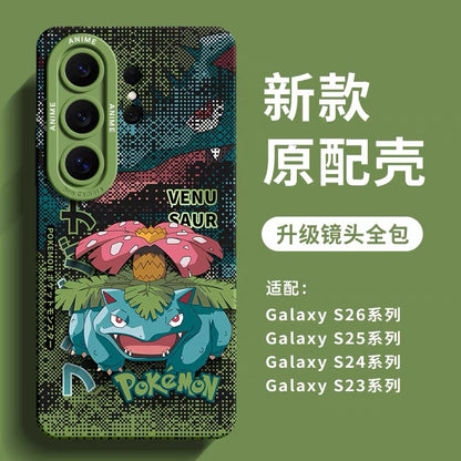 Japanese Cartoon Pokemon Silicone Case Digital Background Version | Arceus Rayquaza Groudon Scizor Kyogre Blastoise Venusaur - Phone Case Samsung Galaxy S26 S25 S24 S23 FE Ultra Edge