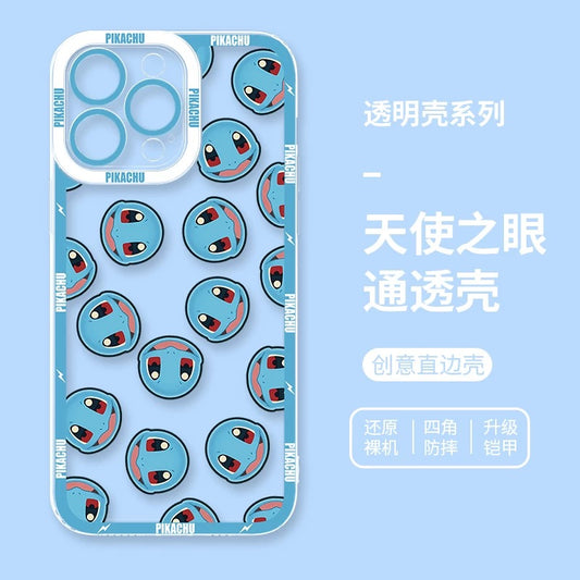 Japan Cartoon Pokemon Full Happy Face Verison | Squirtle - iPhone Case 6 7 8 PLUS SE2 XS XR X 11 12 13 14 15 16 16e Pro Promax 12mini 13mini
