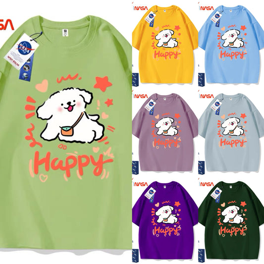 Cute Cartoon Doggie Maltese Puppy Style T-Shirt Series | Happy Dog Part2 - Kawaii Fashion Items for Child & Adult