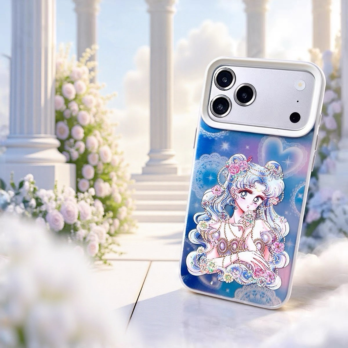 Japanese Cartoon Sailor Moon Comic Style Laser Case | Black Lady Princess Serenity Luna 3 Styles - iPhone Case 11 12 13 14 15 16 16e 17 17e 18 Pro Promax